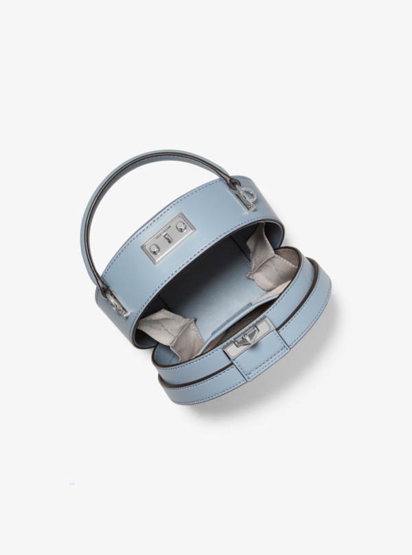 Damske Spojková Taška Michael Kors Serena Small Pebbled Leather Modre - Kabelky Michael Kors Outlet | PHLMV-6732